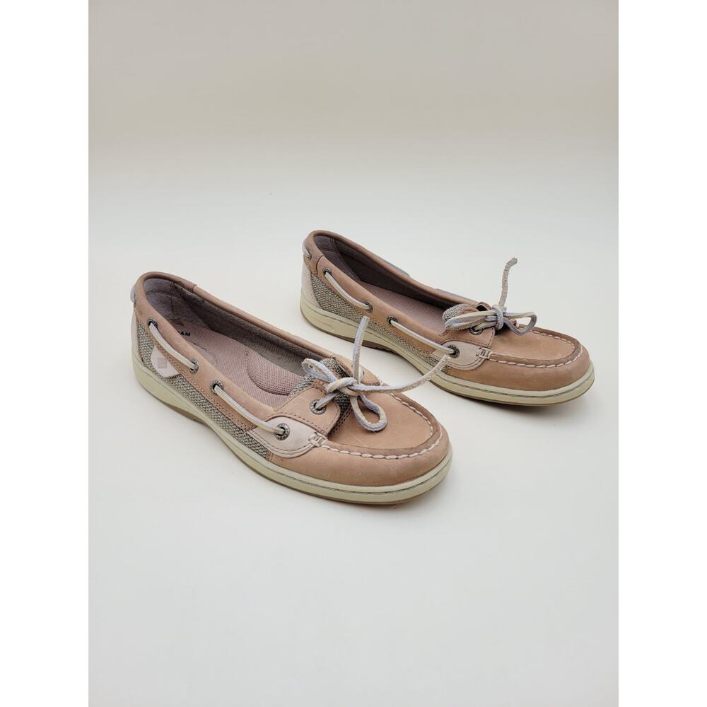 Sperry Angelfish Women's Boat Shoes Size 8 Tan Leather Mesh Loafers 9102047 Used - Picture 6 of 9